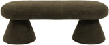 Drum Green Faux Shearling Teddy Fabric Bench 196Green Meridian Furniture