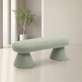 Drum Mint Faux Shearling Teddy Fabric Bench 196Mint Meridian Furniture