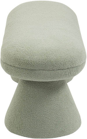 Drum Mint Faux Shearling Teddy Fabric Bench 196Mint Meridian Furniture