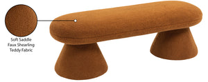 Drum Saddle Faux Shearling Teddy Fabric Bench 196Saddle Meridian Furniture