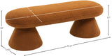 Drum Saddle Faux Shearling Teddy Fabric Bench 196Saddle Meridian Furniture