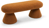 Drum Saddle Faux Shearling Teddy Fabric Bench 196Saddle Meridian Furniture