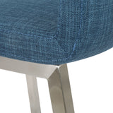 Christopher Knight Home® - Noble House - Sabiniano Blue Fabric Barstool (Set of 2)