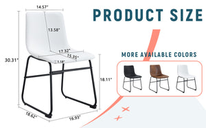 English Elm Set Of 4 Modern White Pu Leather Chairs – Stylish, Ergonomic, And Easy-Clean For Any Space! W3226P279062-GIGA