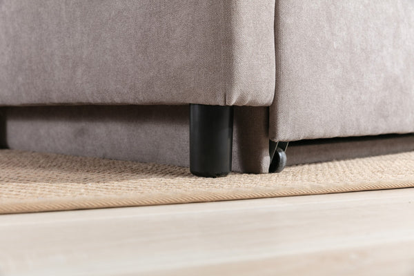 English Elm Francesca Woven Convertible Armchair Foam Pocket Coil Sleeper for Studio Spaces Gray B2749S00193