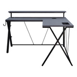 OSP Home Furnishings Checkpoint L Shape Gaming Desk Black