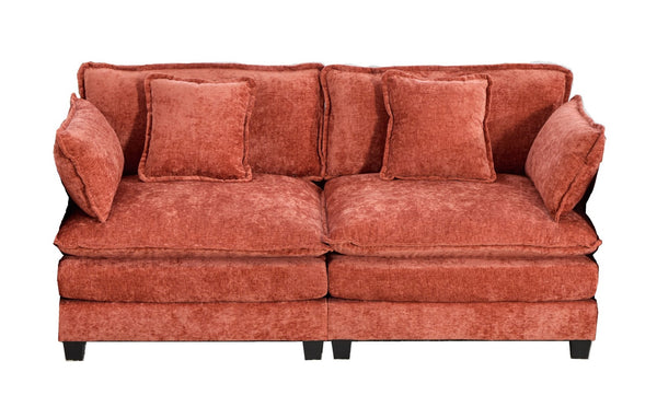 English Elm Cloud Modular Two Seat Chenille Sofa Deep Cushioned Comfort for Modern Living Rooms Orange W1143P378588