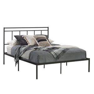 English Elm Queen Platform Bed with Headboard Black - Sturdy Metal Frame, Elevated Storage, Easy Assembly, Stylish Support B356P367792