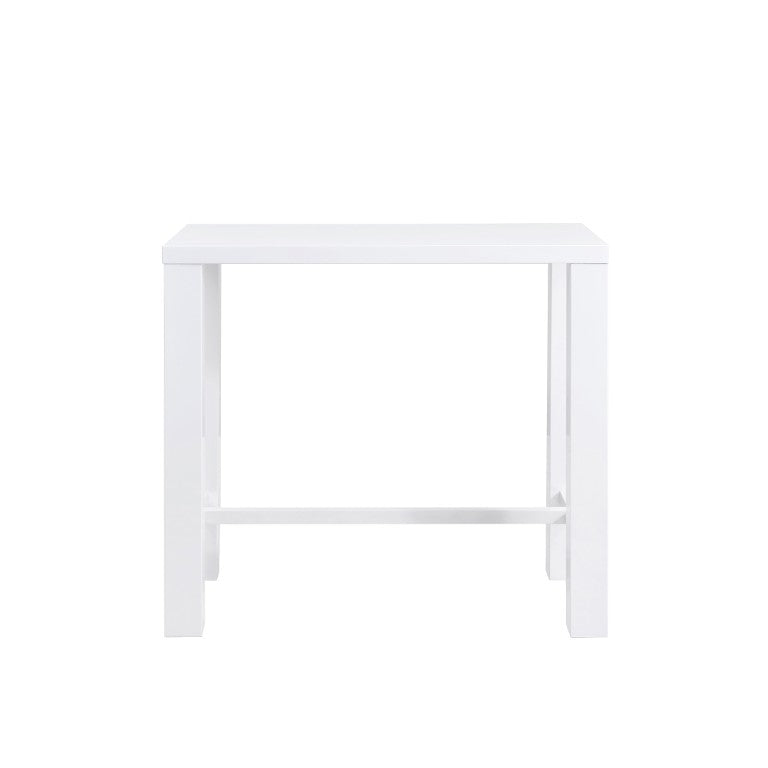 EuroStyle Abby Glossy White Bar Height Dining Table Seats 4 for Kitchen or Home Bar 19706WHT-KIT