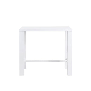 EuroStyle Abby Glossy White Bar Height Dining Table Seats 4 for Kitchen or Home Bar 19706WHT-KIT