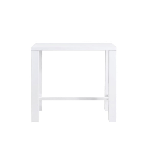 EuroStyle Abby Glossy White Bar Height Dining Table Seats 4 for Kitchen or Home Bar 19706WHT-KIT