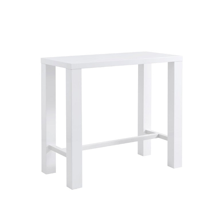EuroStyle Abby Glossy White Bar Height Dining Table Seats 4 for Kitchen or Home Bar 19706WHT-KIT
