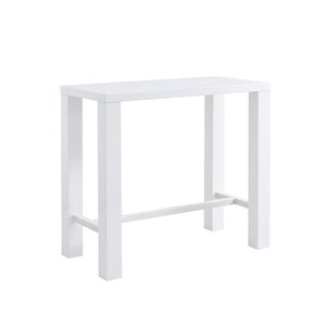 EuroStyle Abby Glossy White Bar Height Dining Table Seats 4 for Kitchen or Home Bar 19706WHT-KIT