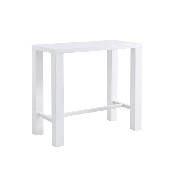 EuroStyle Abby Glossy White Bar Height Dining Table Seats 4 for Kitchen or Home Bar 19706WHT-KIT