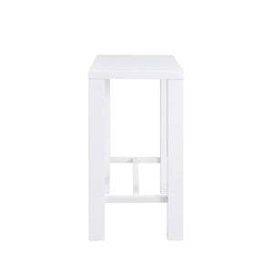 EuroStyle Abby Glossy White Bar Height Dining Table Seats 4 for Kitchen or Home Bar 19706WHT-KIT