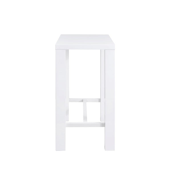EuroStyle Abby Glossy White Bar Height Dining Table Seats 4 for Kitchen or Home Bar 19706WHT-KIT