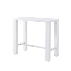 EuroStyle Abby Glossy White Bar Height Dining Table Seats 4 for Kitchen or Home Bar 19706WHT-KIT
