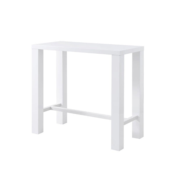 EuroStyle Abby Glossy White Bar Height Dining Table Seats 4 for Kitchen or Home Bar 19706WHT-KIT