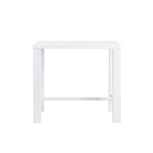 EuroStyle Abby Glossy White Bar Height Dining Table Seats 4 for Kitchen or Home Bar 19706WHT-KIT