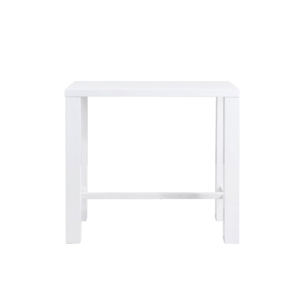 EuroStyle Abby Glossy White Bar Height Dining Table Seats 4 for Kitchen or Home Bar 19706WHT-KIT