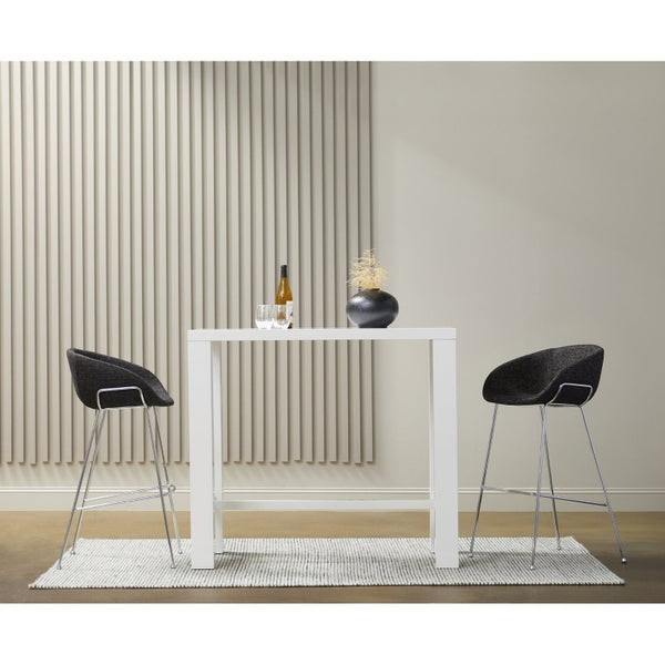 EuroStyle Abby Glossy White Bar Height Dining Table Seats 4 for Kitchen or Home Bar 19706WHT-KIT