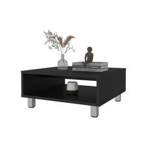 English Elm Wenge Coffee Table With Open Storage - Modern Elegance, Scratch-Resistant Finish & Compact Design B062P252205-GIGA