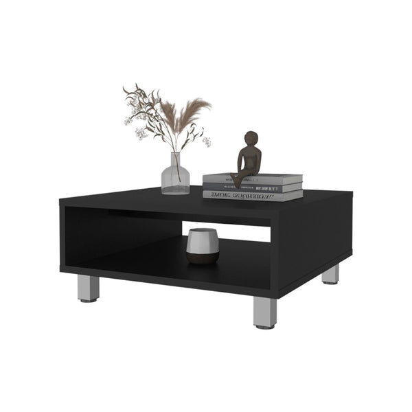 English Elm Wenge Coffee Table With Open Storage - Modern Elegance, Scratch-Resistant Finish & Compact Design B062P252205-GIGA