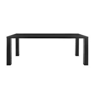 EuroStyle Abby 84 Inch Oak Veneer Rectangle Dining Table Seats Eight for Large Gathering Spaces Black 19708-BLK-KIT