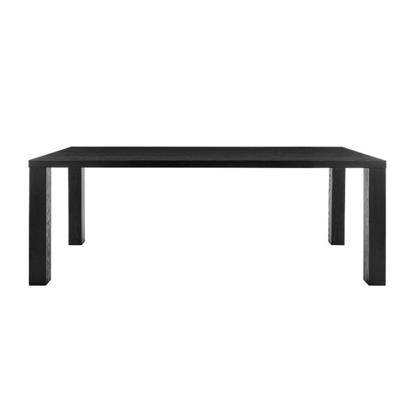 EuroStyle Abby 84 Inch Oak Veneer Rectangle Dining Table Seats Eight for Large Gathering Spaces Black 19708-BLK-KIT
