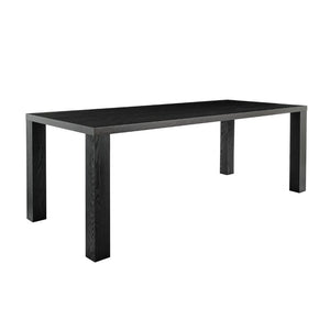 EuroStyle Abby 84 Inch Oak Veneer Rectangle Dining Table Seats Eight for Large Gathering Spaces Black 19708-BLK-KIT