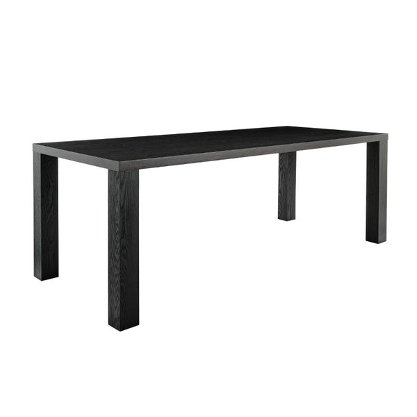 EuroStyle Abby 84 Inch Oak Veneer Rectangle Dining Table Seats Eight for Large Gathering Spaces Black 19708-BLK-KIT