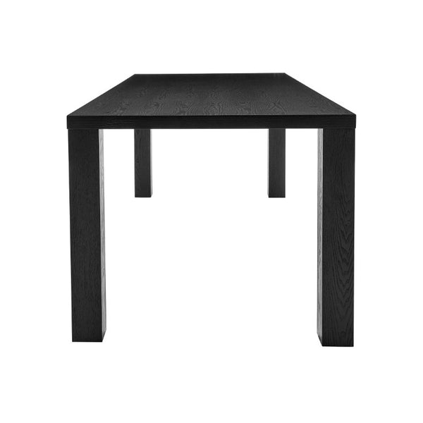EuroStyle Abby 84 Inch Oak Veneer Rectangle Dining Table Seats Eight for Large Gathering Spaces Black 19708-BLK-KIT