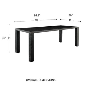 EuroStyle Abby 84 Inch Oak Veneer Rectangle Dining Table Seats Eight for Large Gathering Spaces Black 19708-BLK-KIT