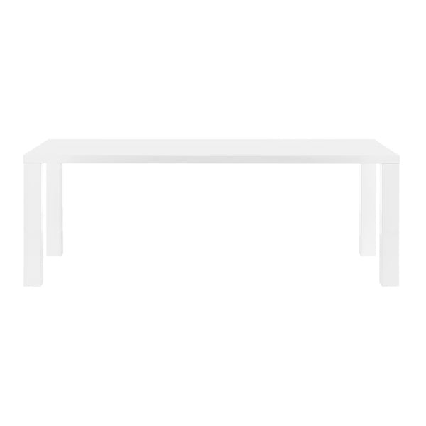 EuroStyle Abby 84 Inch Oak Veneer Rectangle Dining Table Seats Eight for Large Gathering Spaces High Gloss White 19708-WHT-KIT