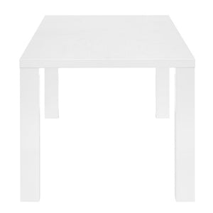 EuroStyle Abby 84 Inch Oak Veneer Rectangle Dining Table Seats Eight for Large Gathering Spaces High Gloss White 19708-WHT-KIT