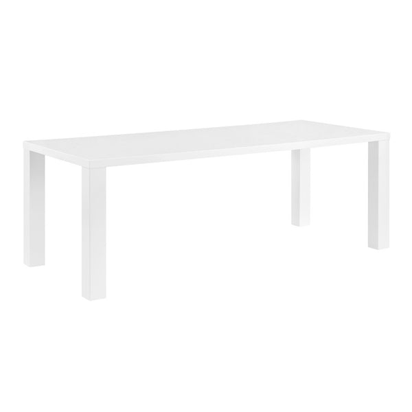 EuroStyle Abby 84 Inch Oak Veneer Rectangle Dining Table Seats Eight for Large Gathering Spaces High Gloss White 19708-WHT-KIT