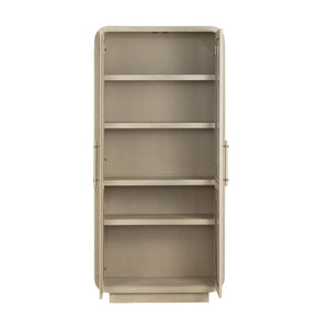 Crestview Collection Transitional Elegant Cabinet With Glass Doors - Natural Tan Finish & Textured Shelves For Storage Tan Solid Wood Cvfdr1212