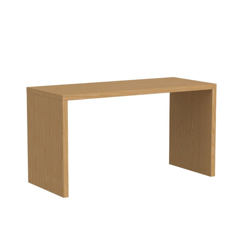 EuroStyle Abby Modern Home Office Writing Desk with American Veneer and Flexible Base Options Oak 19710-OAK