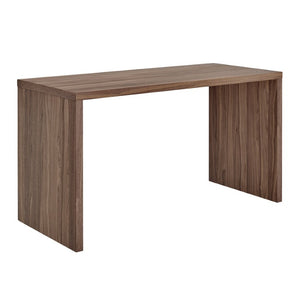 EuroStyle Abby Modern Home Office Writing Desk with American Veneer and Flexible Base Options Walnut 19710-WAL
