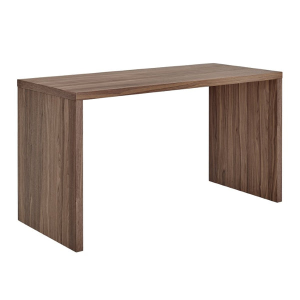 EuroStyle Abby Modern Home Office Writing Desk with American Veneer and Flexible Base Options Walnut 19710-WAL