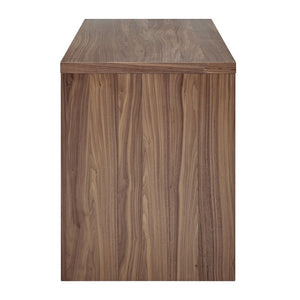 EuroStyle Abby Modern Home Office Writing Desk with American Veneer and Flexible Base Options Walnut 19710-WAL