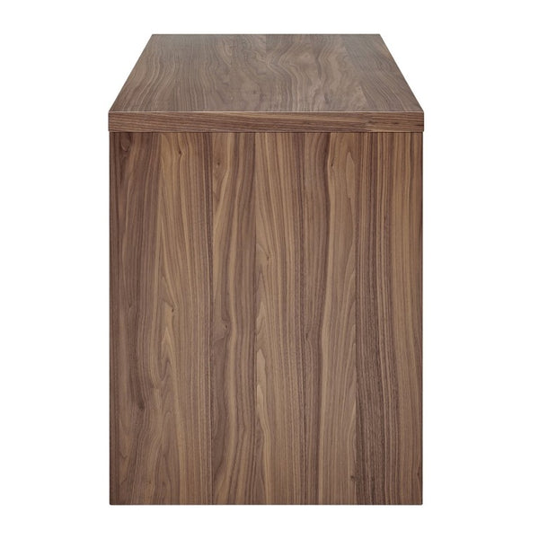 EuroStyle Abby Modern Home Office Writing Desk with American Veneer and Flexible Base Options Walnut 19710-WAL