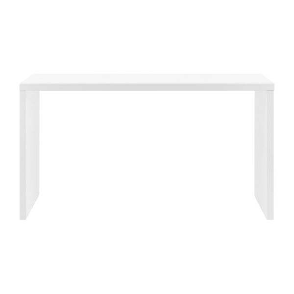 EuroStyle Abby Modern Home Office Writing Desk with American Veneer and Flexible Base Options Matte White 19710-WHT