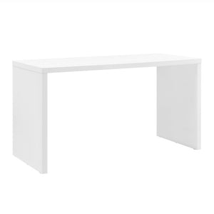 EuroStyle Abby Modern Home Office Writing Desk with American Veneer and Flexible Base Options Matte White 19710-WHT