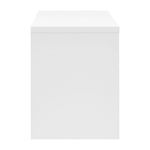 EuroStyle Abby Modern Home Office Writing Desk with American Veneer and Flexible Base Options Matte White 19710-WHT
