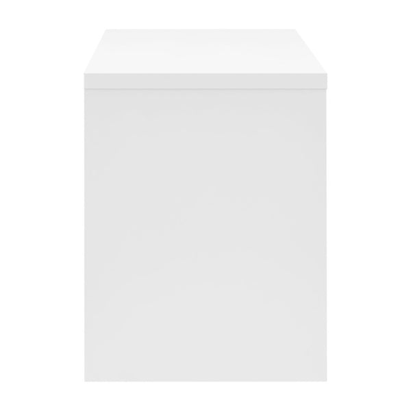 EuroStyle Abby Modern Home Office Writing Desk with American Veneer and Flexible Base Options Matte White 19710-WHT