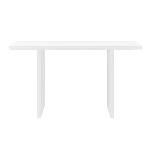 EuroStyle Abby Modern Home Office Writing Desk with American Veneer and Flexible Base Options Matte White 19710-WHT