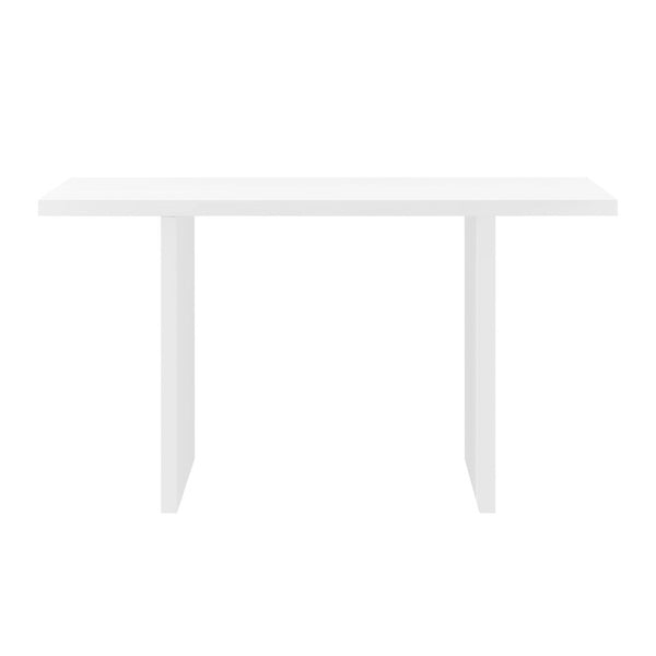 EuroStyle Abby Modern Home Office Writing Desk with American Veneer and Flexible Base Options Matte White 19710-WHT