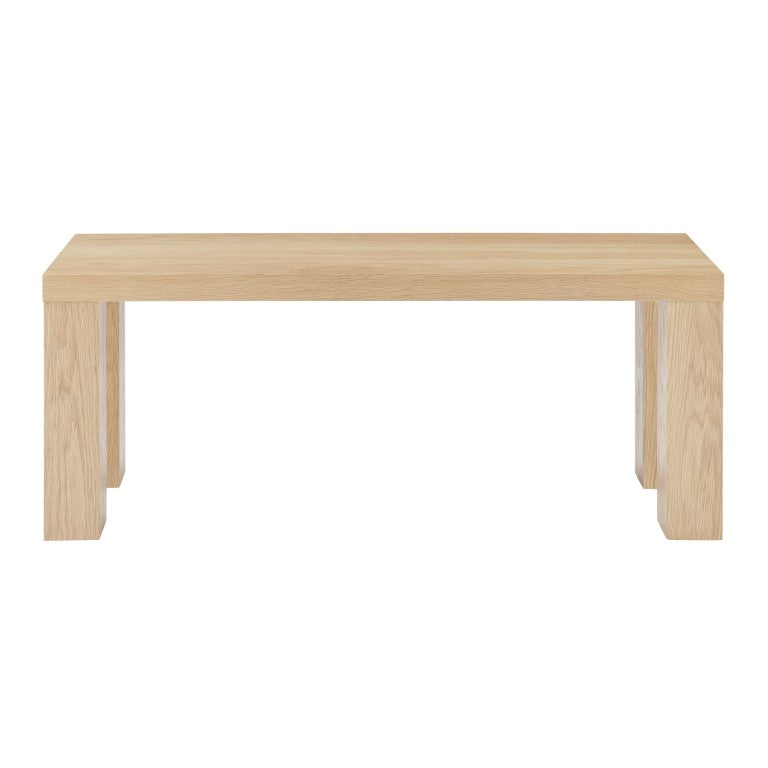 EuroStyle Abby 49 Inch Oak Veneer Entryway Bench with Honeycomb Core and Steel Reinforced Legs Oak 19720OAK-KIT
