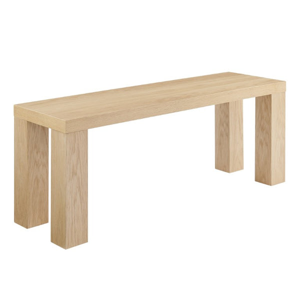 EuroStyle Abby 49 Inch Oak Veneer Entryway Bench with Honeycomb Core and Steel Reinforced Legs Oak 19720OAK-KIT